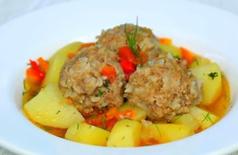 Рис с фаршем и картофелем